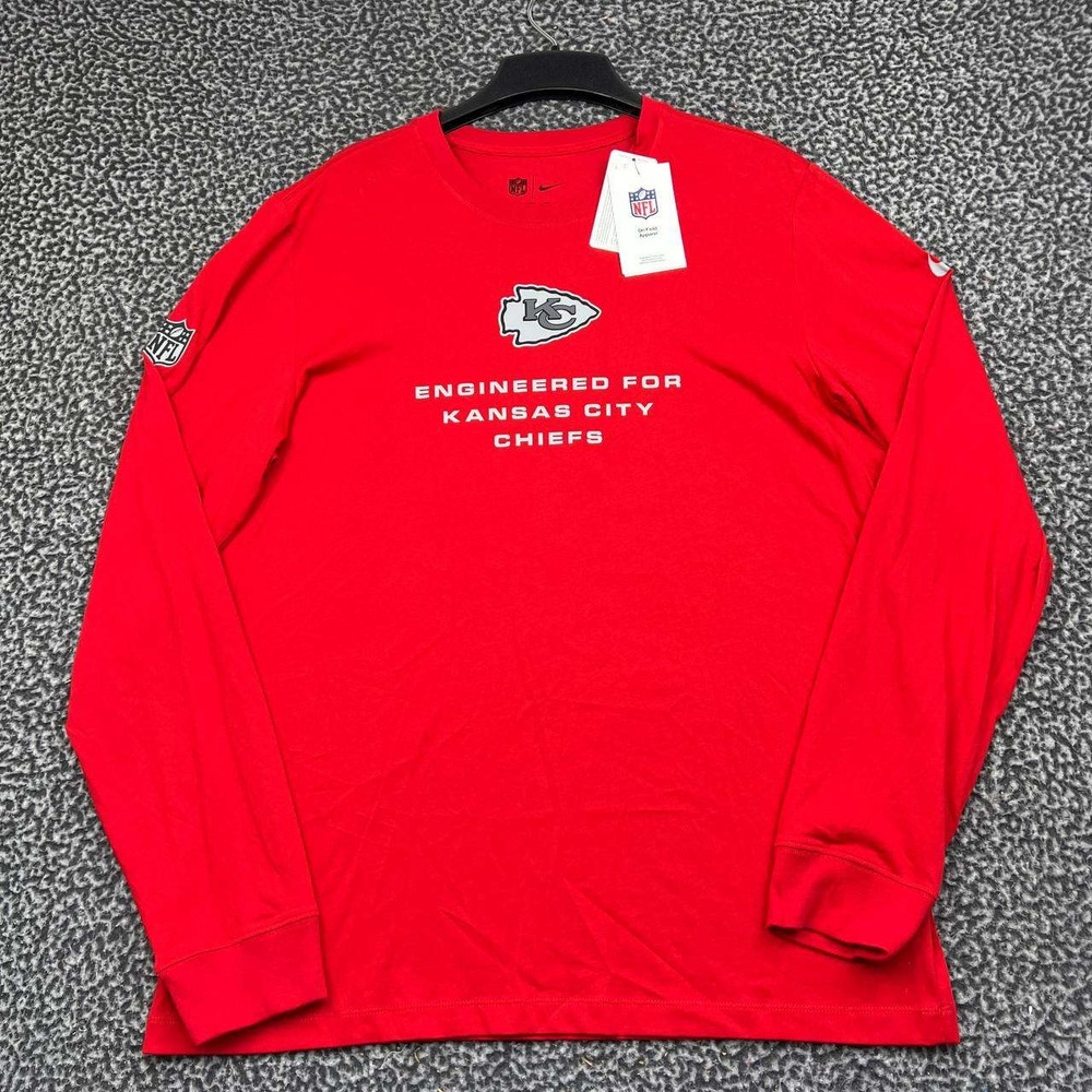 Nike Kansas City Chiefs NFL Shirt Men Large Red Long Sleeve Crewneck New L